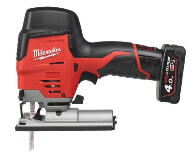 Milwaukee M12 JS-402B Akku-Stichsäge auf weißen Untergrund