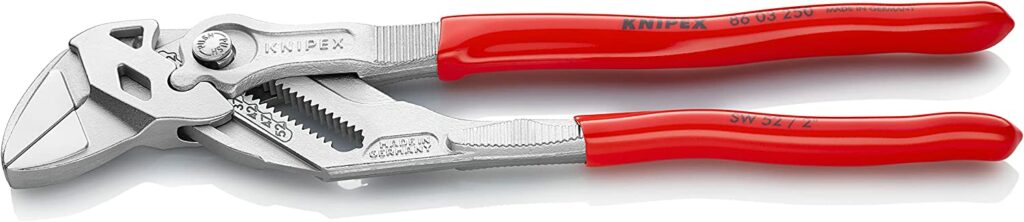 KNIPEX-Zangenschluessel-Multi-Schraubenschluessel-Chrom-Vanadium-Rostschutz-verchromt-250-mm auf weißem Untergrund