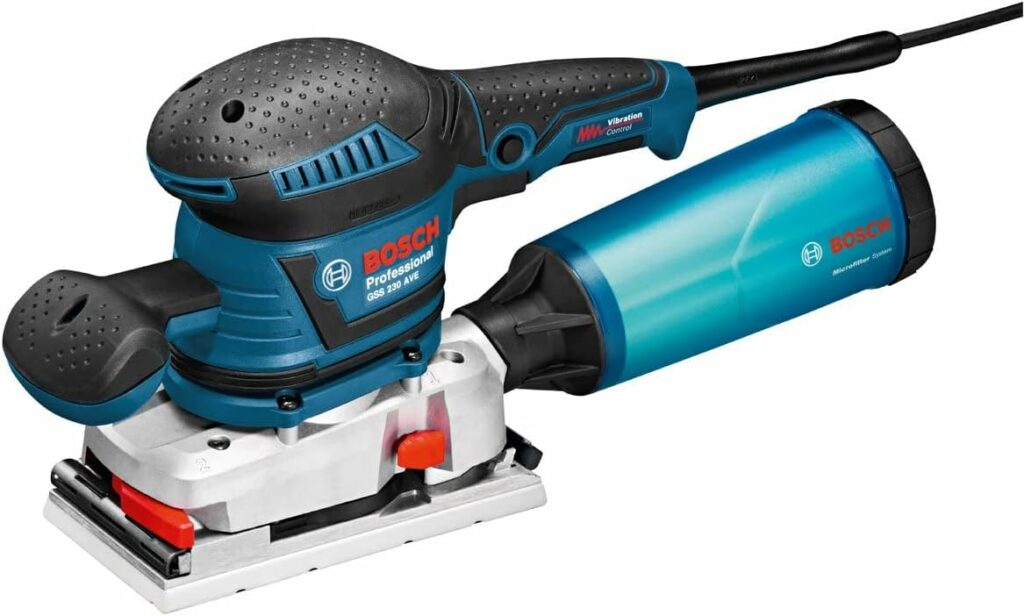 Bosch professional schwingschleifer auf weißem Untergrund