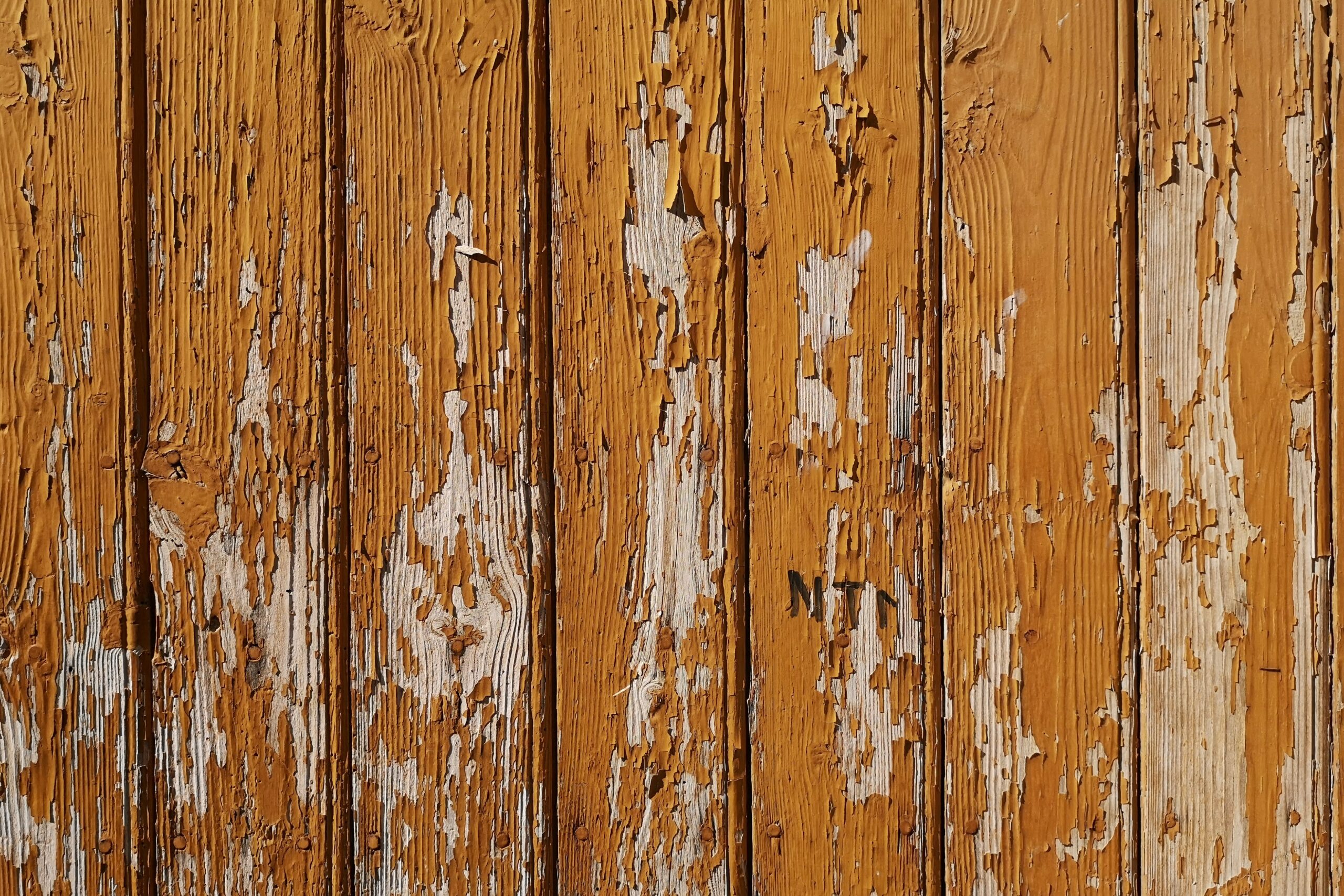 Ein Gartenhaus das neu gestrichen werden muss da die Farbe bereits abblättert