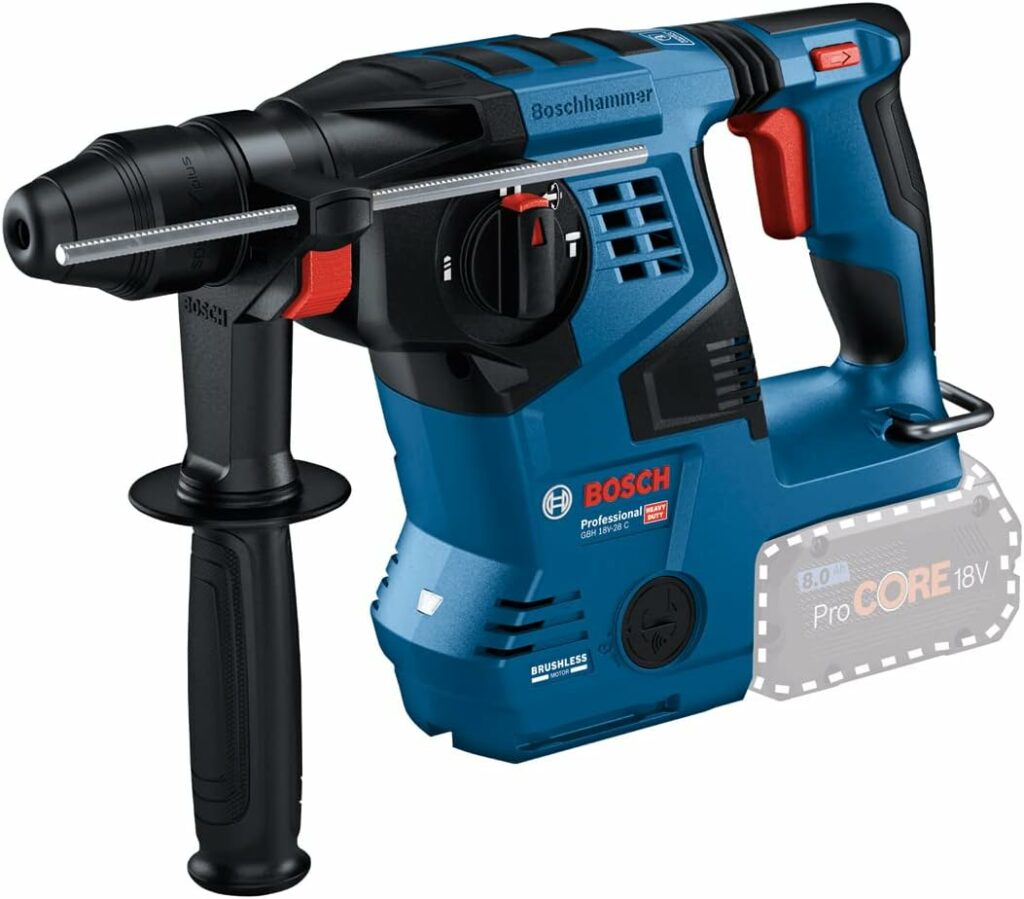 Bosch Professional GBH 18V-28 C Akku-Bohrhammer auf weißem Untergrund