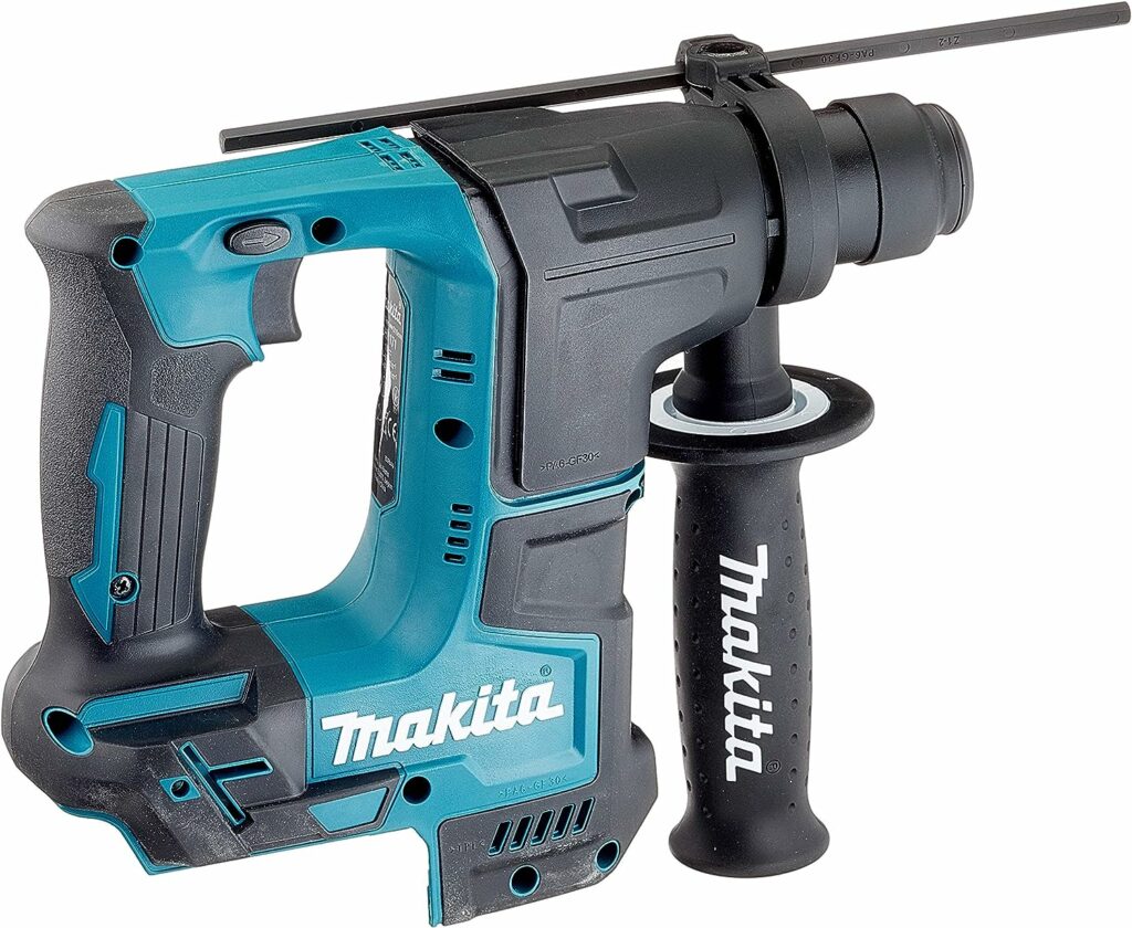 Der Makita DHR171Z Akku Bohrhammer auf weißem Untergrund